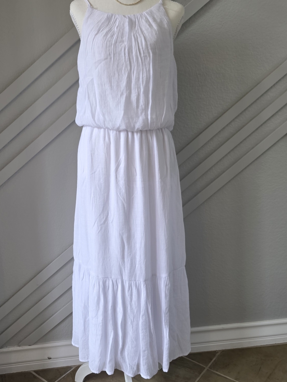 White Women’s Maxi Dress - Lightweight Summer Halter